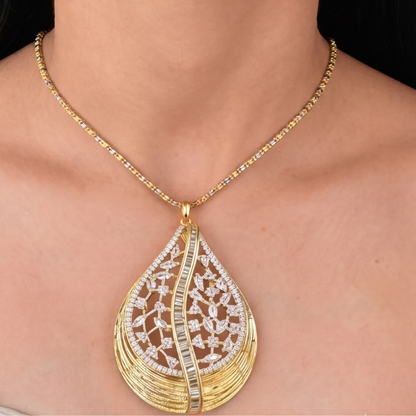 Aurelia Swirl Diamond-Accented Pendant Set