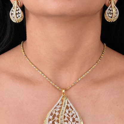 Aurelia Swirl Diamond-Accented Pendant Set