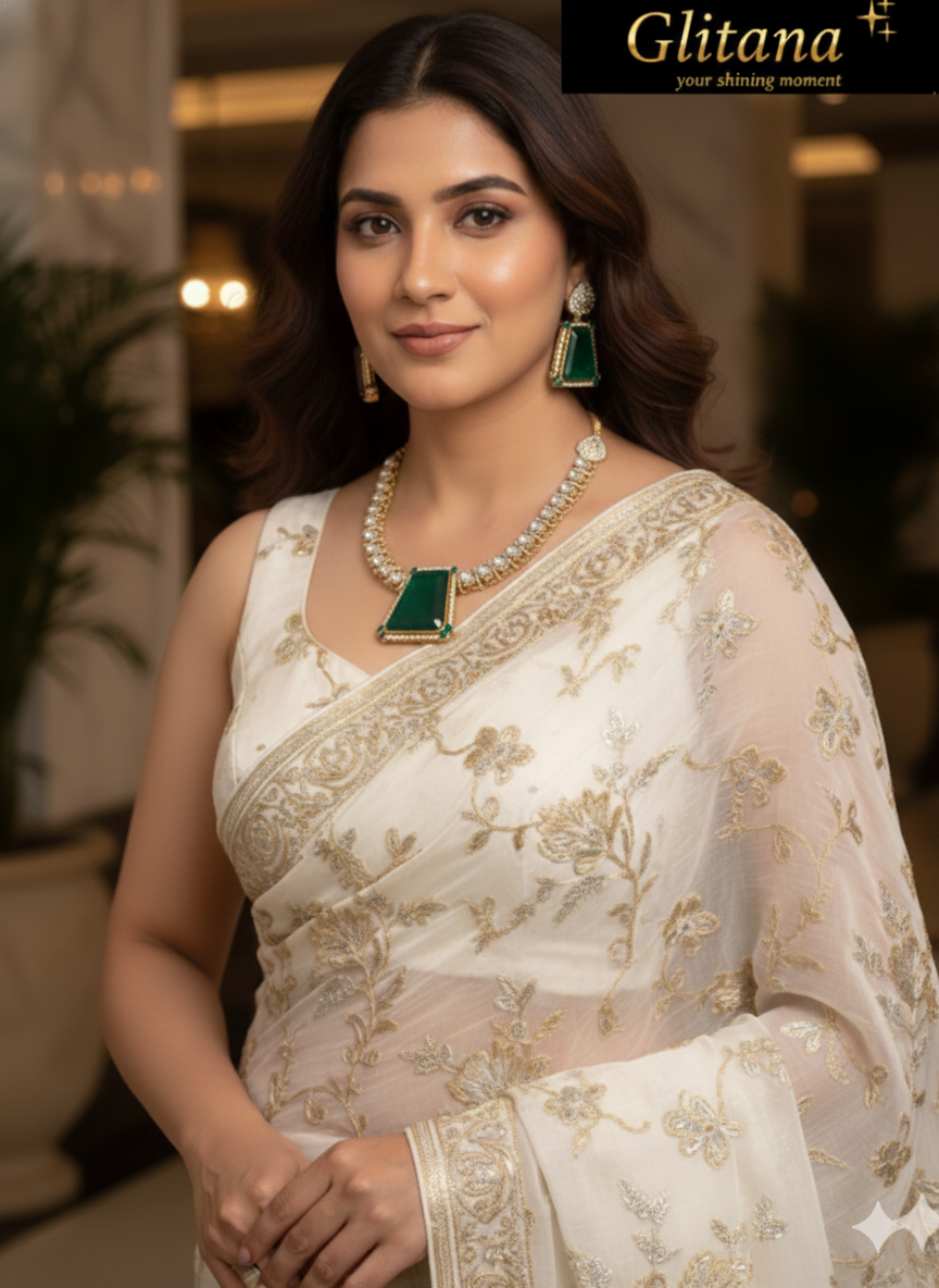 Royal Doublet Green Kundan Set
