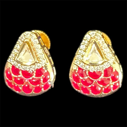 Aaryahi Ruby-Red Enamel  Hasli Set
