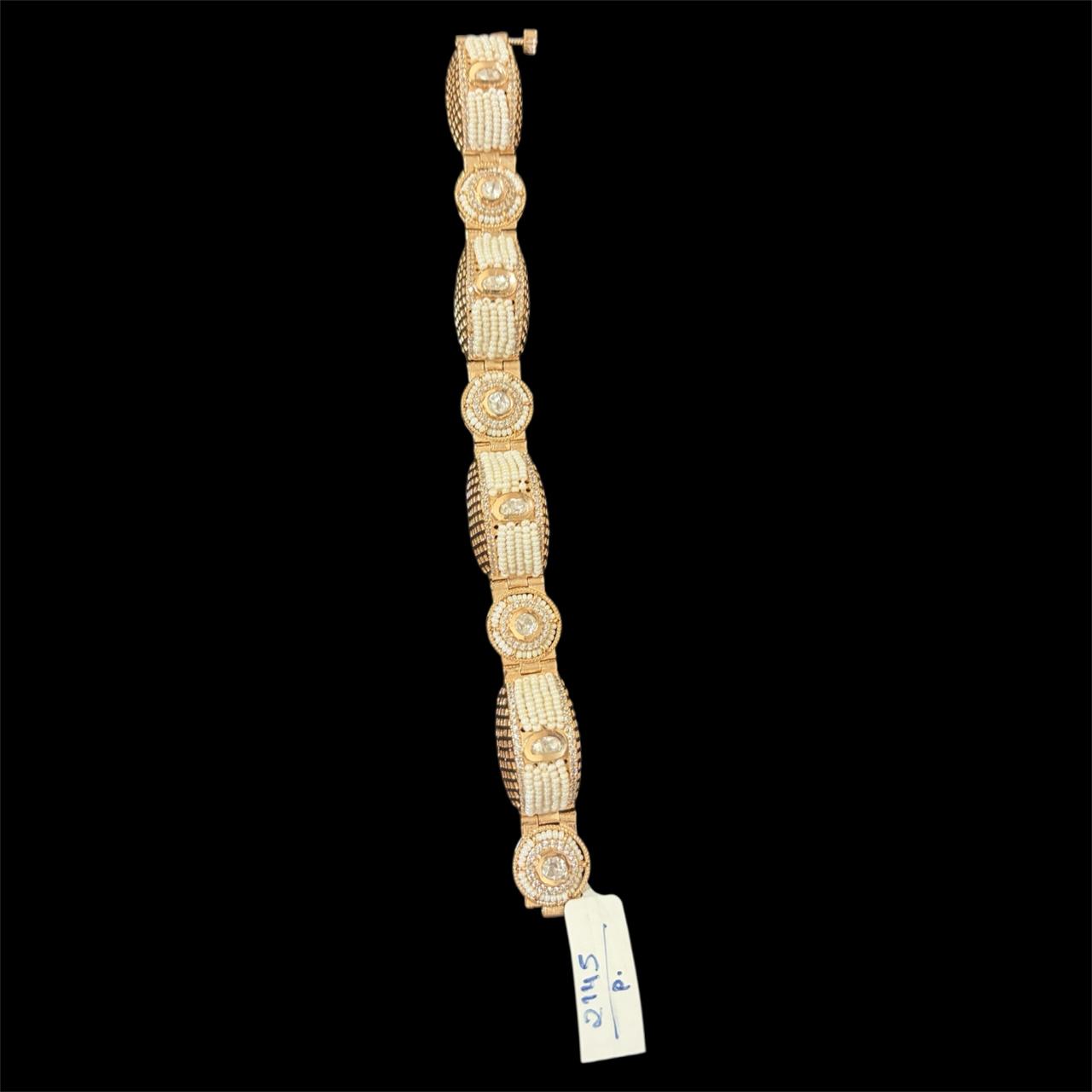 The Pearl-Loomed Polki Statement Bracelet