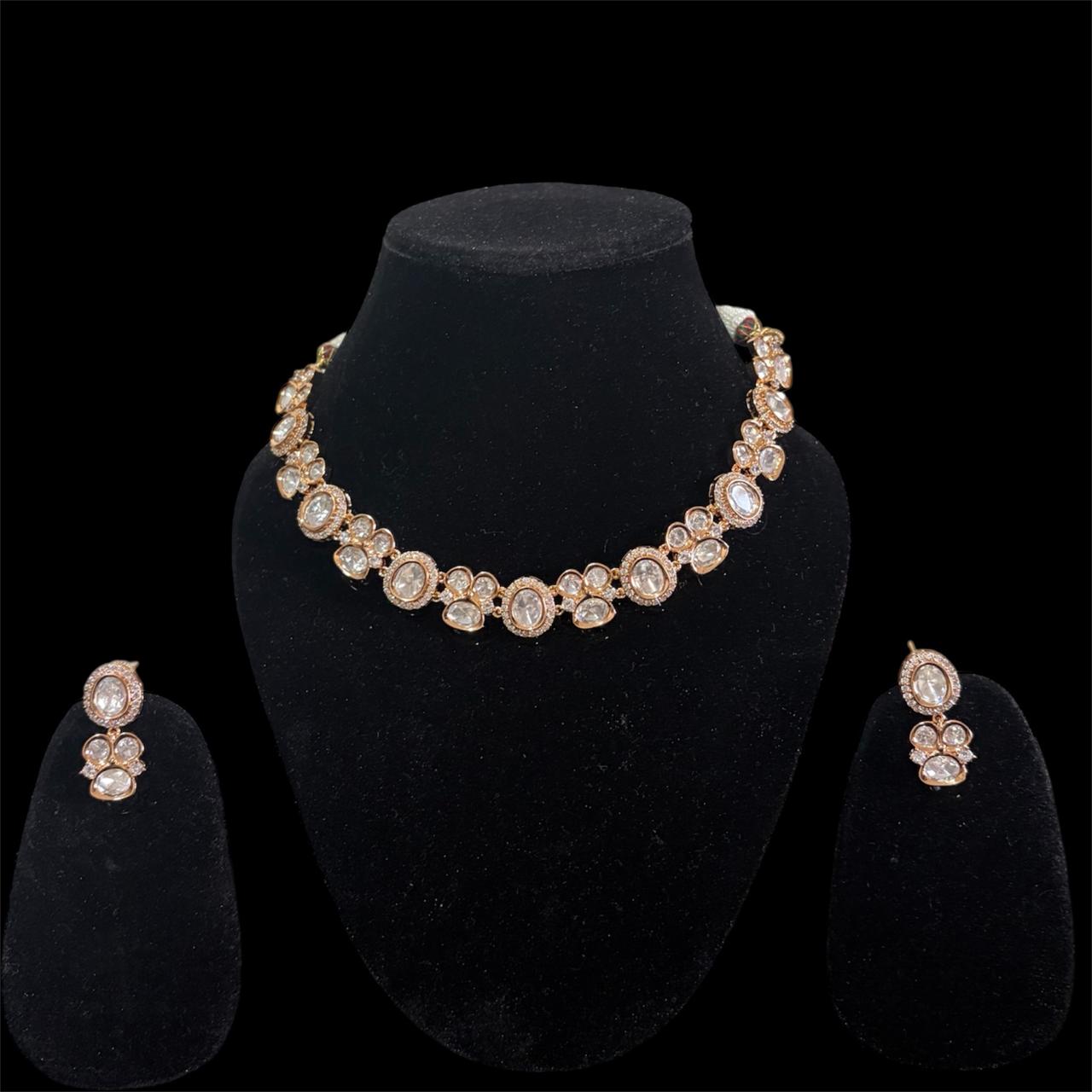 The Crystal Bloom Polki Necklace Set