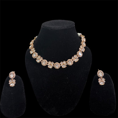 The Crystal Bloom Polki Necklace Set