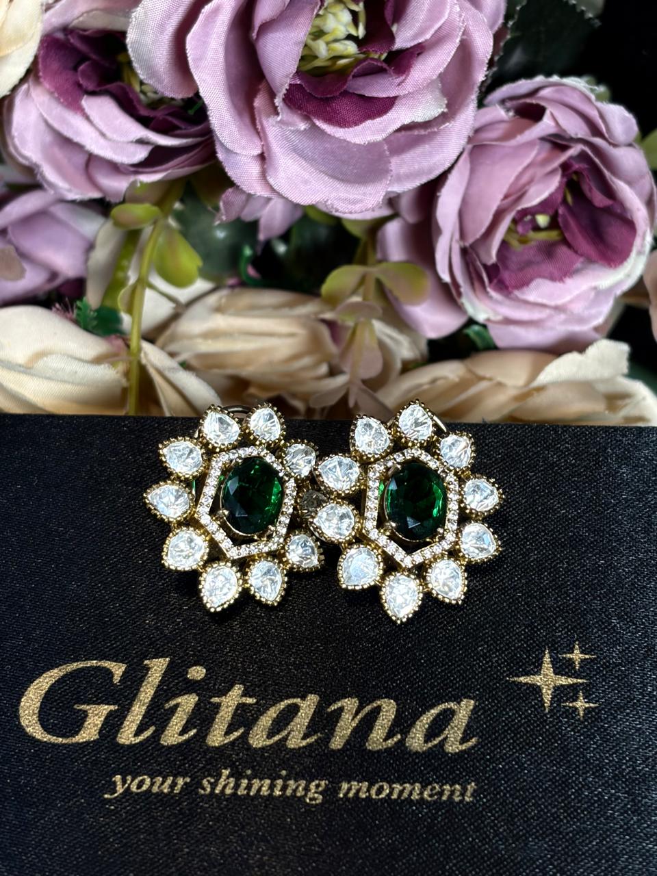 Green Emberld Studs