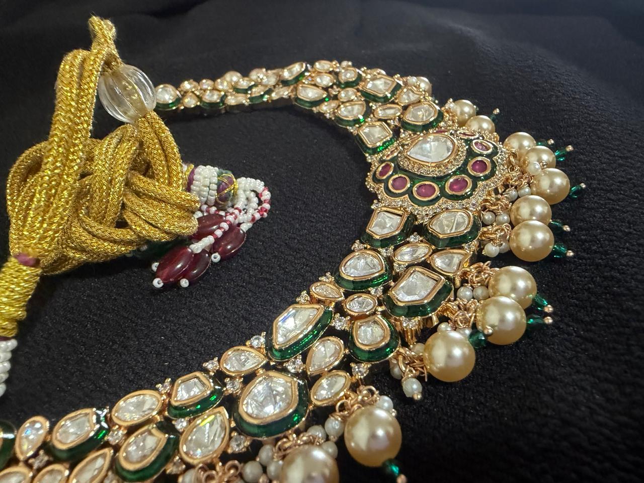 Maharani Emerald & Ruby Fusion Kundan Necklace