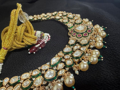 Maharani Emerald & Ruby Fusion Kundan Necklace