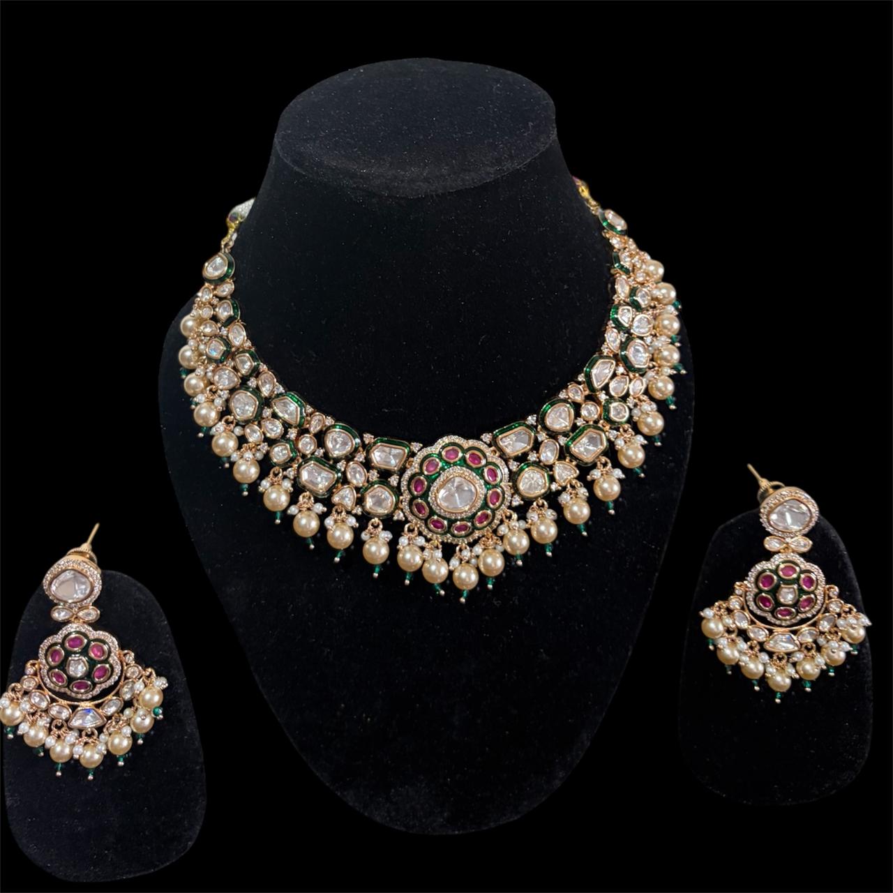 Maharani Emerald & Ruby Fusion Kundan Necklace