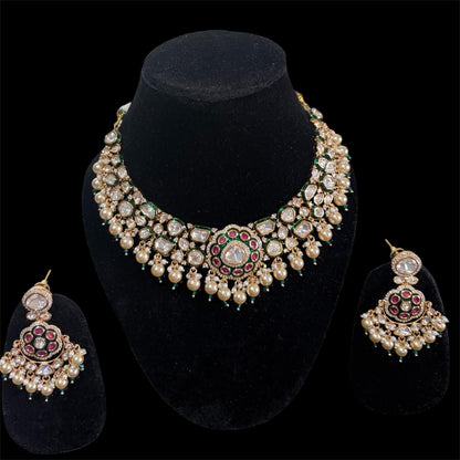 Maharani Emerald & Ruby Fusion Kundan Necklace