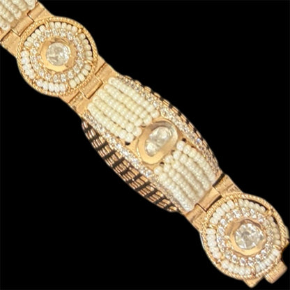 The Pearl-Loomed Polki Statement Bracelet