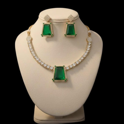 Royal Doublet Green Kundan Set