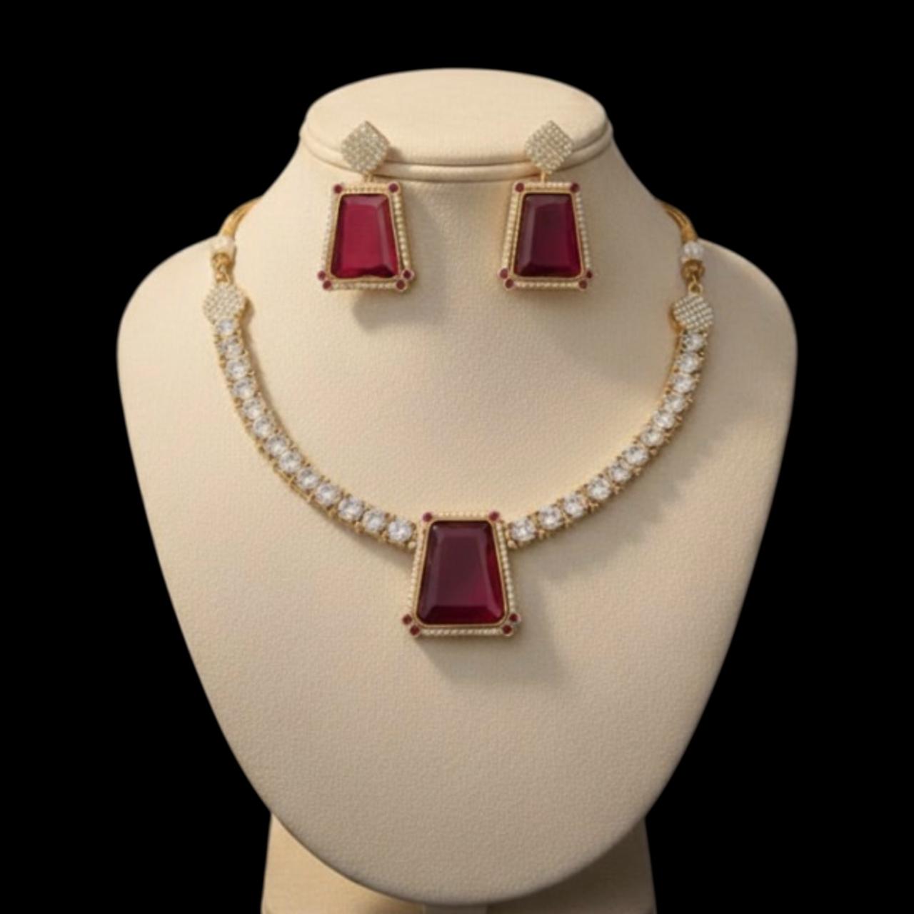 Royal Doublet Red Kundan Set