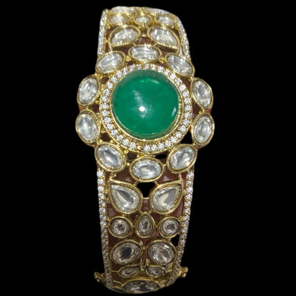 Rajasi Kundan Green Bracelet