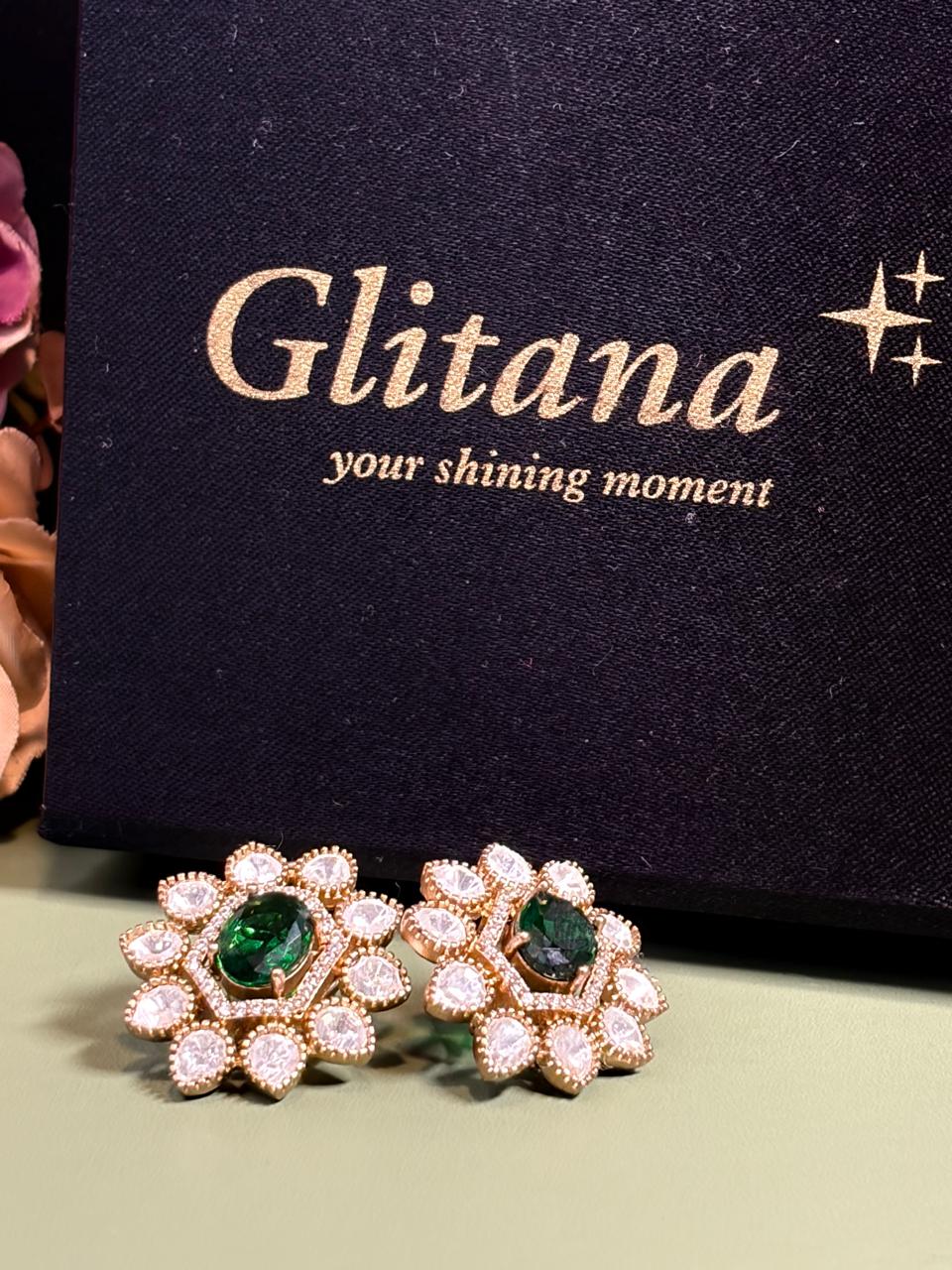 Green Emberld Studs
