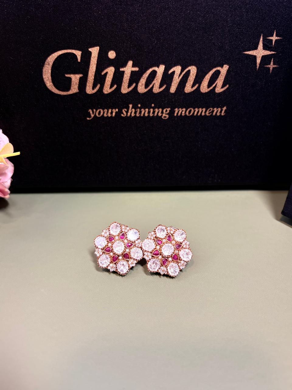 Majestic Flora Red Studs