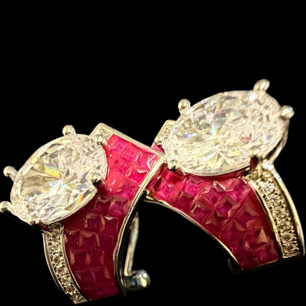The "Imperial Ruby Crown" Statement Hoops