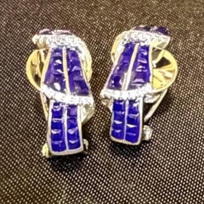 The "Royal Indigo" Channel-Set Hoops