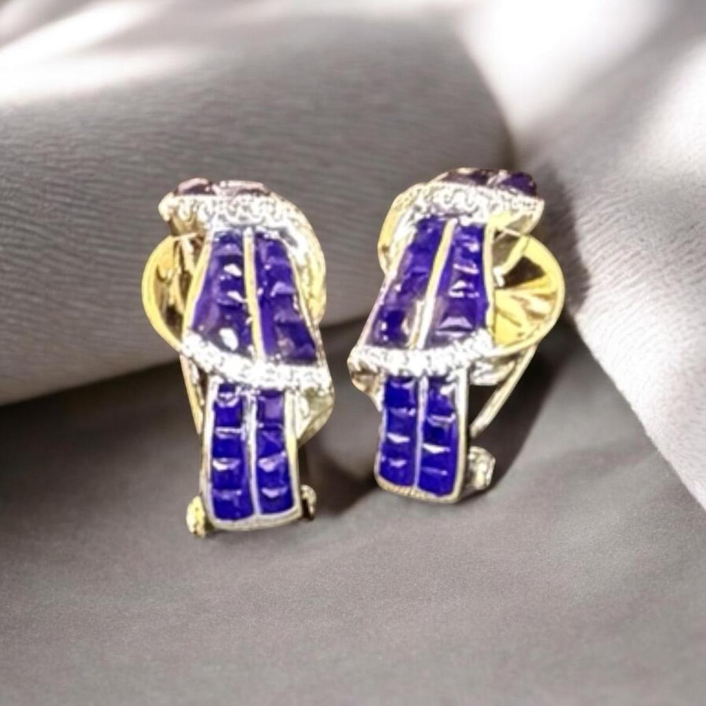 The "Royal Indigo" Channel-Set Hoops