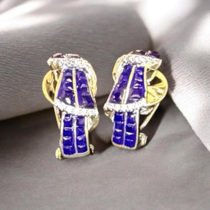 The "Royal Indigo" Channel-Set Hoops