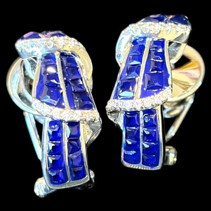 The "Royal Indigo" Channel-Set Hoops