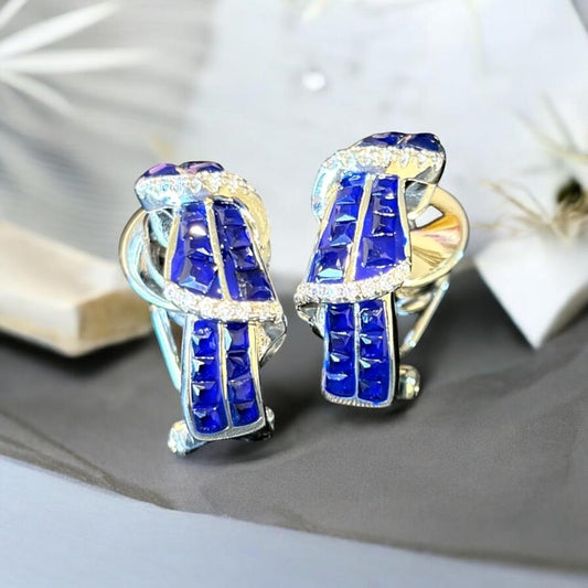 The "Royal Indigo" Channel-Set Hoops