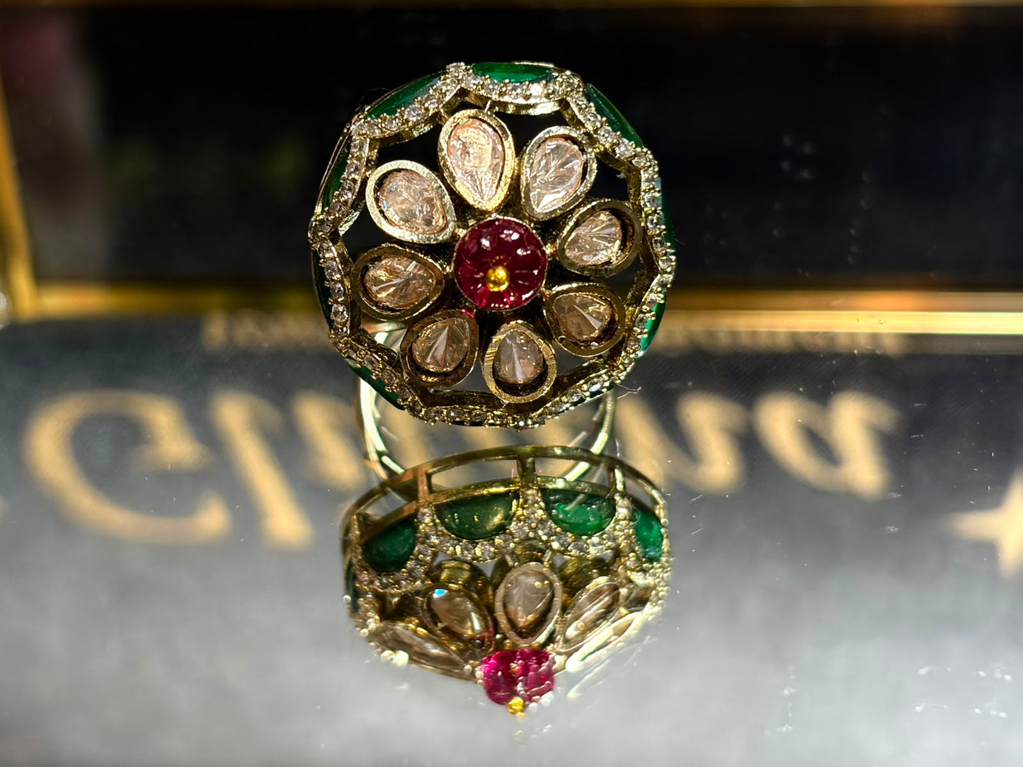 The Gilded Petal  green Statement