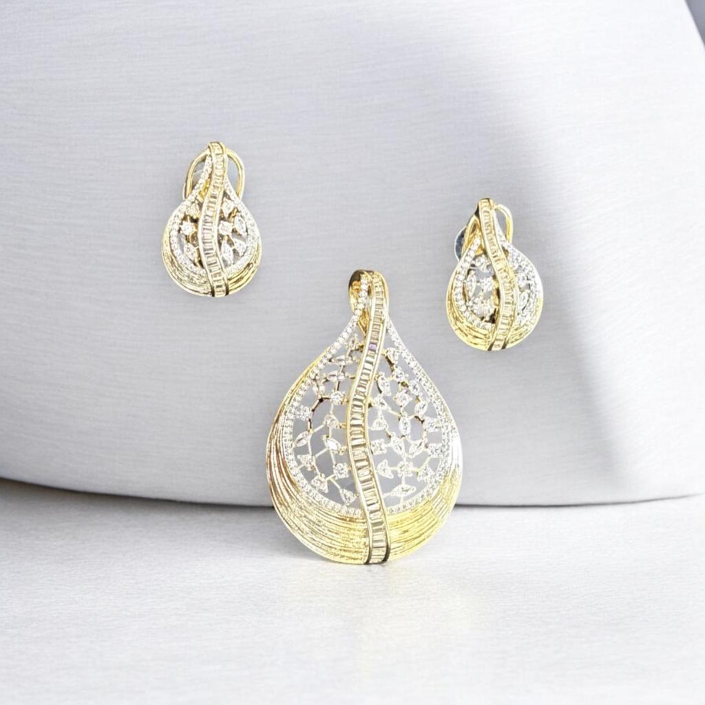 Aurelia Swirl Diamond-Accented Pendant Set