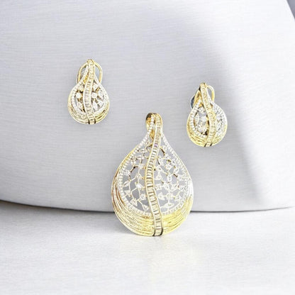 Aurelia Swirl Diamond-Accented Pendant Set