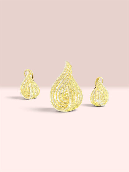 Zephyr Baguette Flame Pendant Set