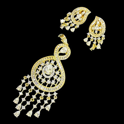 Cascade Swirl Teardrop Pendant Set