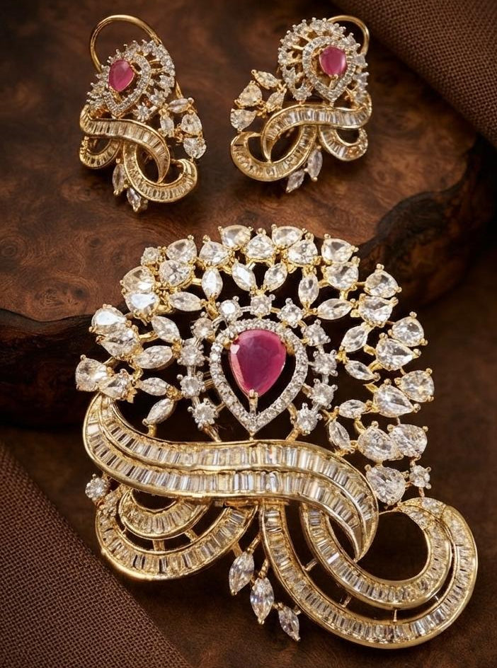 Royal Heirloom CZ & Ruby Ensemble