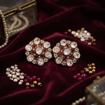 Majestic Flora Red Studs