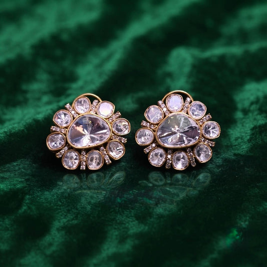 Mossanite  22k Gold Polish Studs