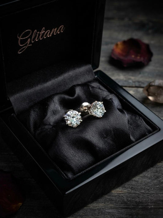Sparkling Solitaire Cubic Zirconia Stud Earrings