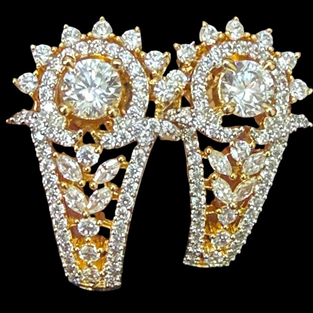 Regal Floral Crest Huggie Earrings
