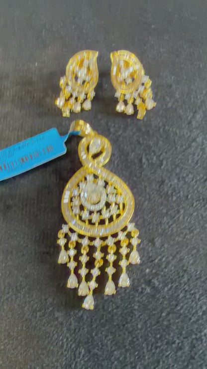 Cascade Swirl Teardrop Pendant Set