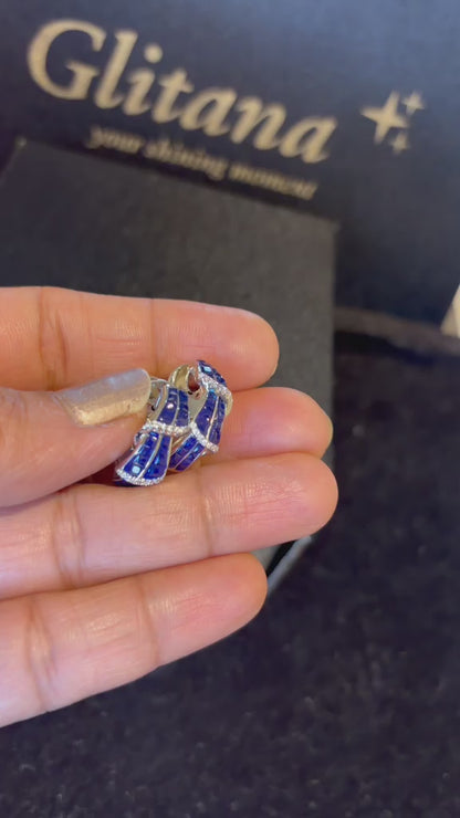 The "Royal Indigo" Channel-Set Hoops